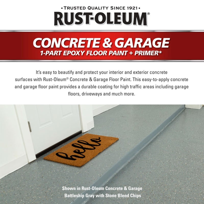 رست أوليوم طلاء علوي شفاف من شركة Rust-Oleum 320202 للخرسانة والجراج، جالون، شفاف لامع - Image 3